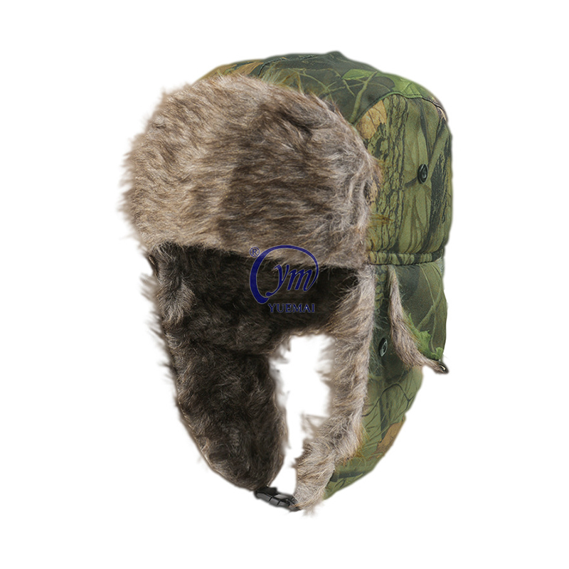 Yuemai Unisex Winter Windproof Bomber Hat Ushanka with Faux Fur Trapper Hat Earflaps Warm Cap
