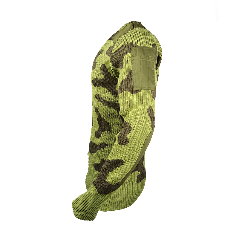 Outdoor Hunting Training Men&prime;s Security Autumn Winter Camouflage Sweater Knit Wool Acrylic Commando Sweater