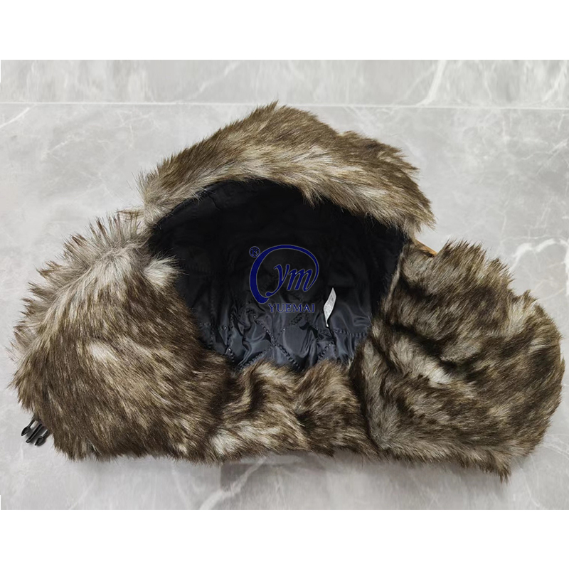 Yuemai Unisex Winter Windproof Bomber Hat Ushanka with Faux Fur Trapper Hat Earflaps Warm Cap