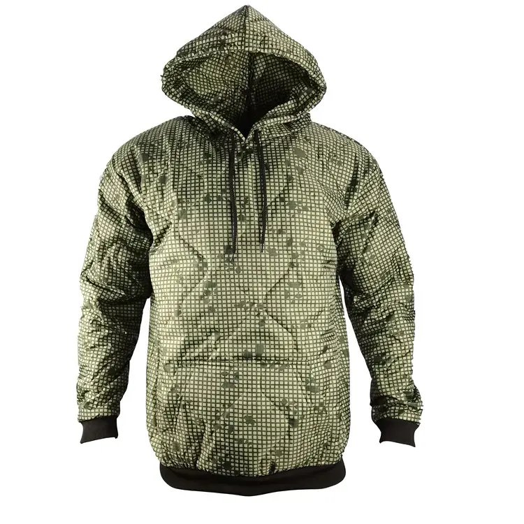 Camouflage Waterproof Warm Men&prime;s Nylon Outdoor Woobie Hoodie Pullover Jacket