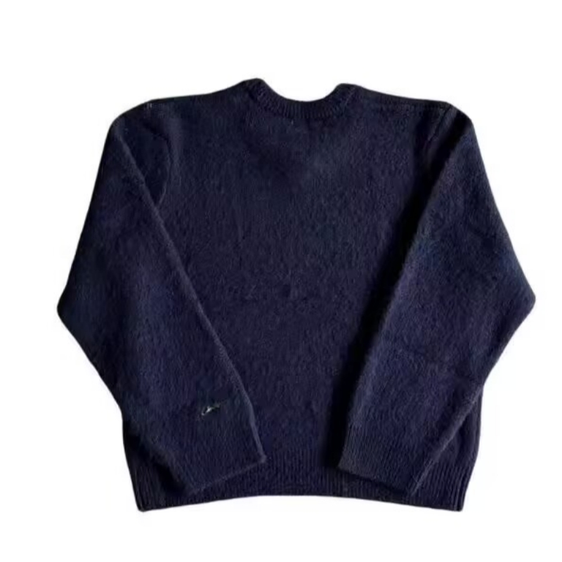 Corteiz Mohair Knit Sweater Men Long Sleeved Sweater Versatile Loose Pullover Knitted