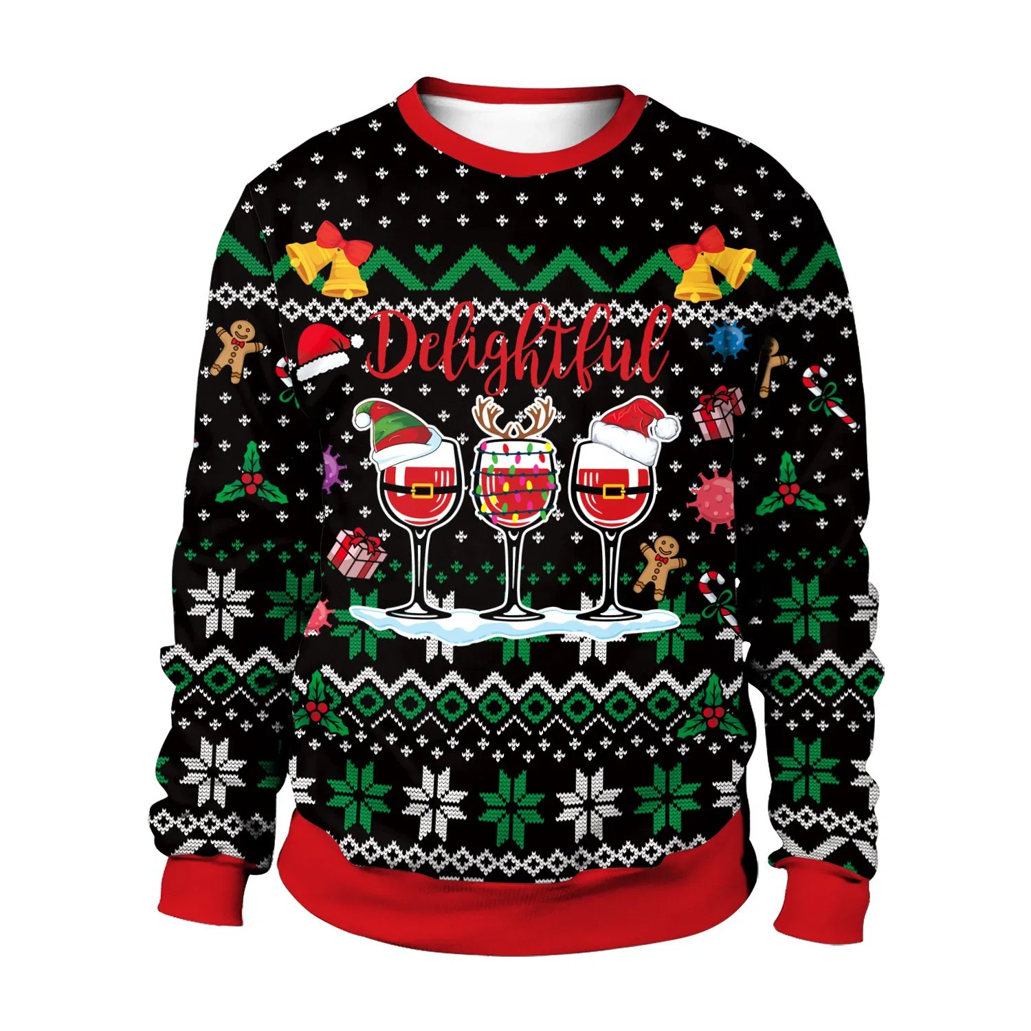 Wholesale Couple Christmas Sweater Custom Women Clothing Pullover Women&prime;s Animal Christmas Jumper O-Neck Knitted Sweaters for Adult
