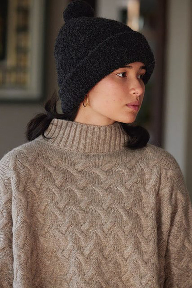 Unisex Eco-Friendly Classic Cuffed Beanie Hats High Quality Knitted Ribbed Wool Acrylic Blend POM POM Beanie for Women