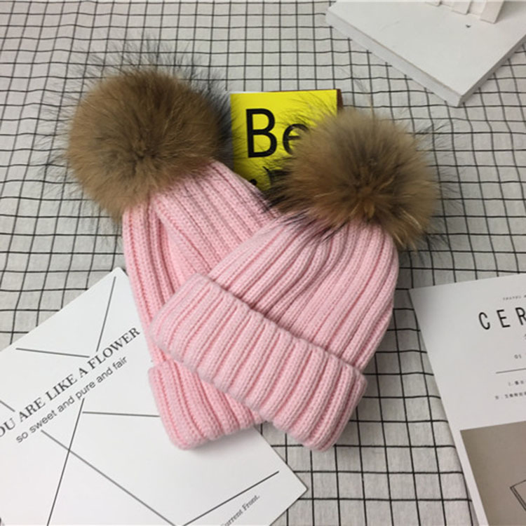 Adult POM POM Winter Hat Sets Wool Hat Winter Hat for Children Bobble Winter Hat
