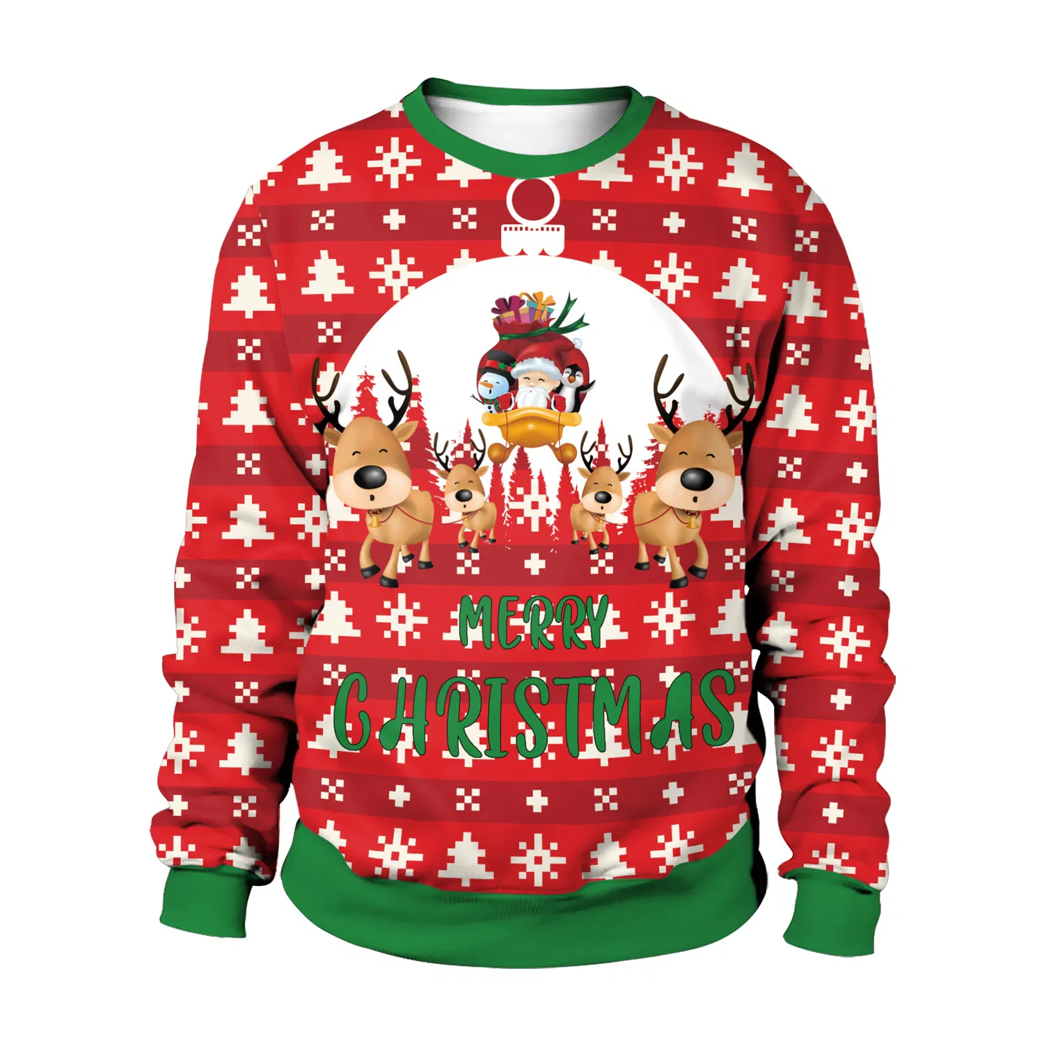 Wholesale Couple Christmas Sweater Custom Women Clothing Pullover Women&prime;s Animal Christmas Jumper O-Neck Knitted Sweaters for Adult