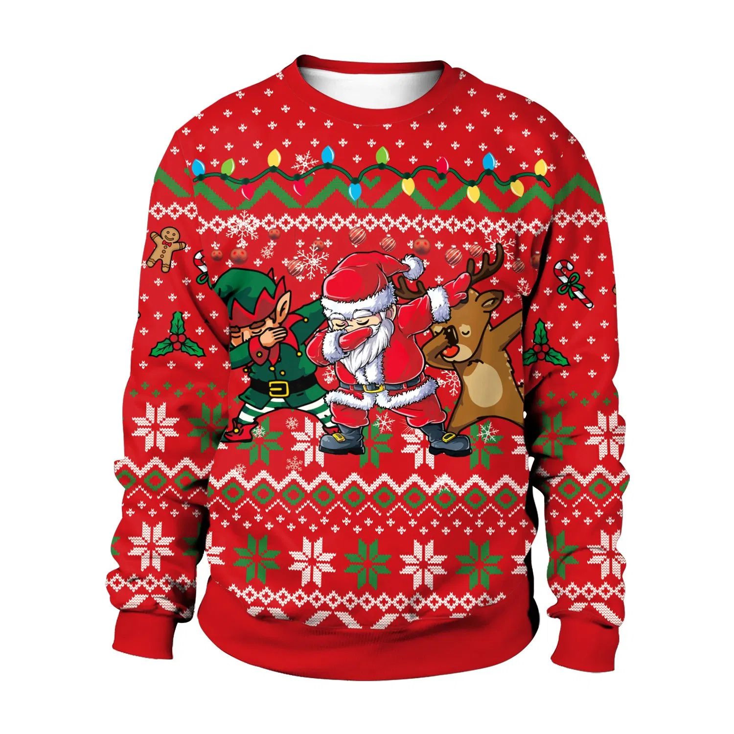 Wholesale Couple Christmas Sweater Custom Women Clothing Pullover Women&prime;s Animal Christmas Jumper O-Neck Knitted Sweaters for Adult