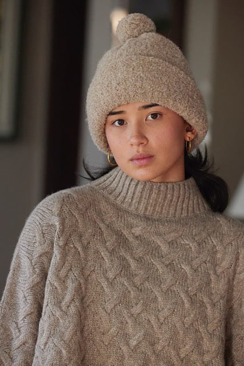Unisex Eco-Friendly Classic Cuffed Beanie Hats High Quality Knitted Ribbed Wool Acrylic Blend POM POM Beanie for Women