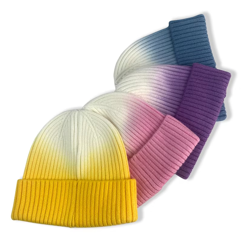 Unisex Eco-Friendly Classic Cuffed Beanie Hats High Quality Knitted Ribbed Wool Acrylic Blend POM POM Beanie for Women