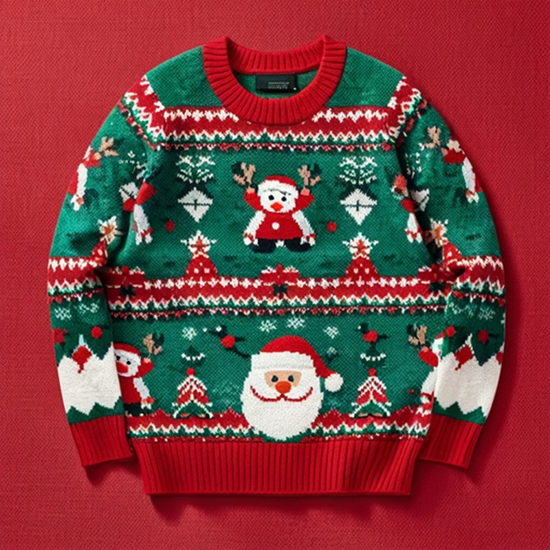 OEM/ODM Unisex Casual Christmas Sweater Custom Wholesale Crew Neck Knitted Long Sleeve Pullover Winter Fun for Christmas