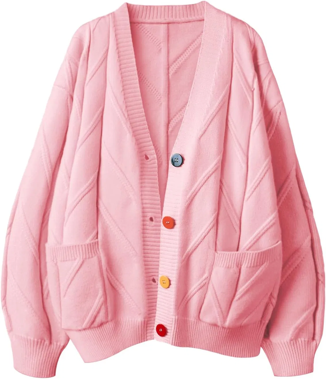 Women&prime;s Cable Knit Cardigan Wool Blend Open Front