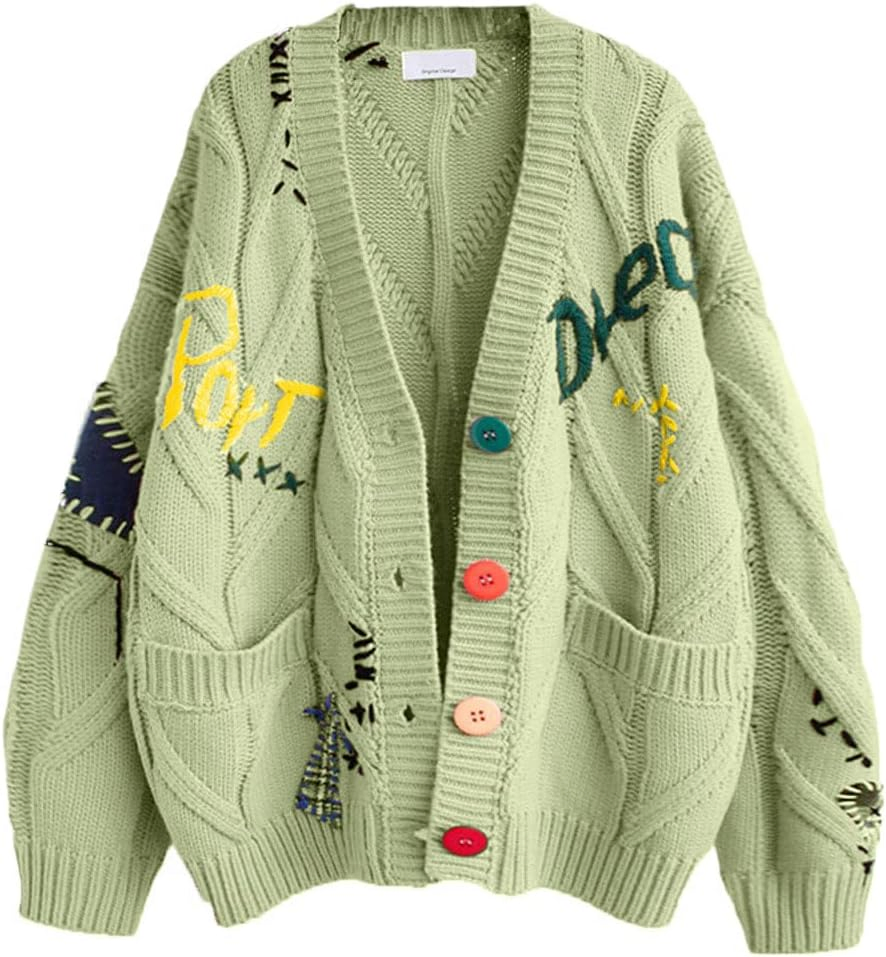 Women&prime;s Cable Knit Cardigan Wool Blend Open Front