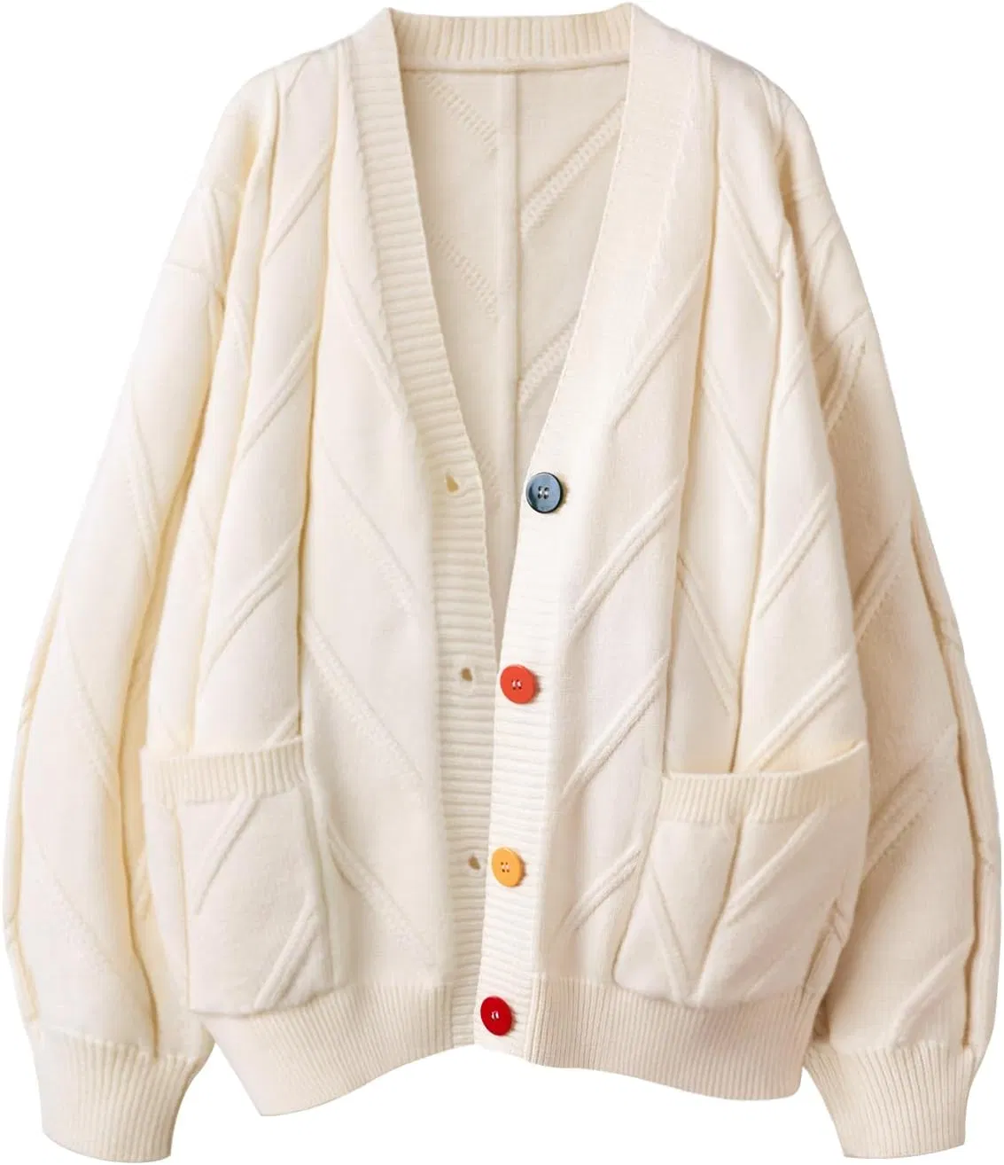 Women&prime;s Cable Knit Cardigan Wool Blend Open Front