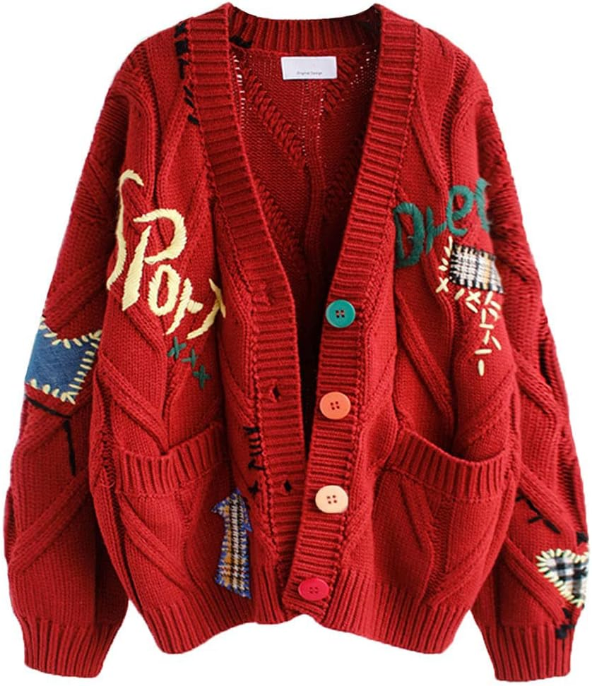 Women&prime;s Cable Knit Cardigan Wool Blend Open Front