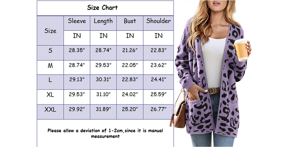 Leopard Print Open Front Cardigan with Pockets