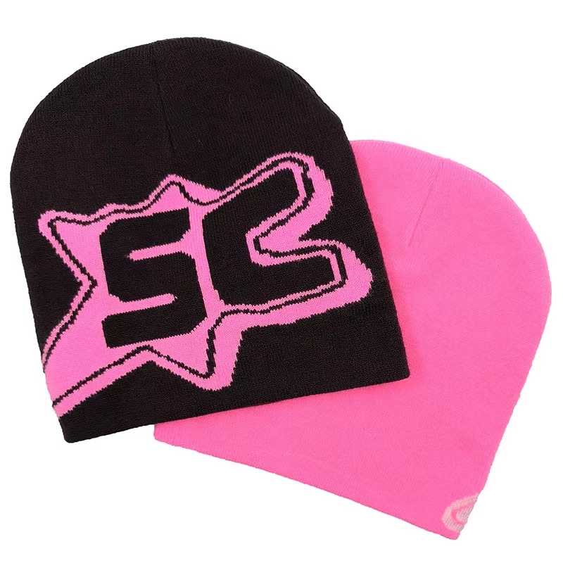 Y2K No Cuff Without Star Pattern Jacquard Cuffless Manufacturer Hats Slouchie Cap Fisherman Beanie Knitted Logo Designer Custom
