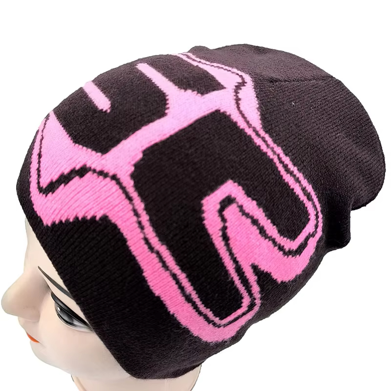 Y2K No Cuff Without Star Pattern Jacquard Cuffless Manufacturer Hats Slouchie Cap Fisherman Beanie Knitted Logo Designer Custom