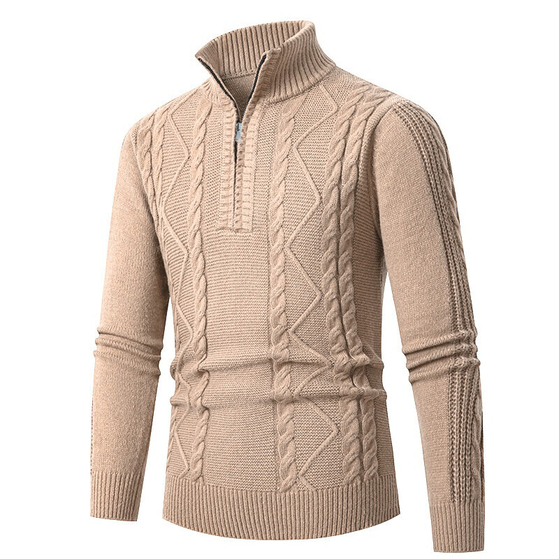 OEM Ropa Men′s Basic Versatile Half-Zip Knitted Sweater Top