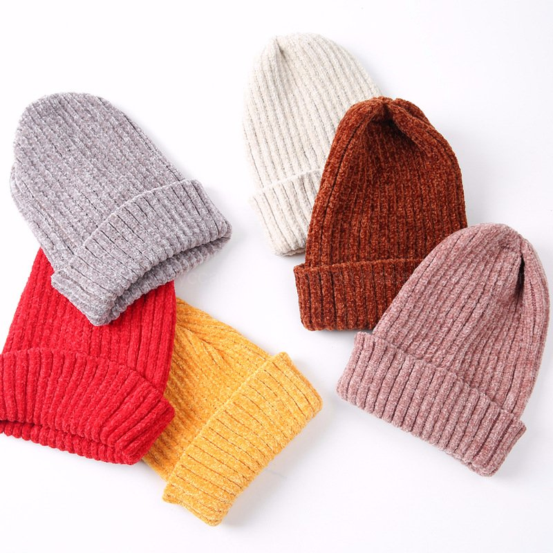 Children Winter Warm Chenille Knitted Hat Beanie