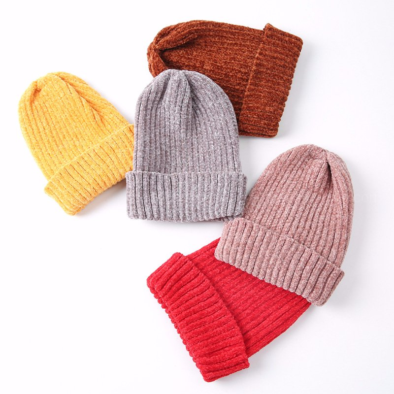 Children Winter Warm Chenille Knitted Hat Beanie