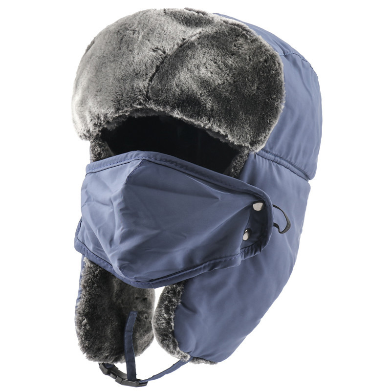 Outdoor Windproof Russian Thick Cold Proof Ski Caps Cycling Earflap Trapper Hat Winter Caps for Men