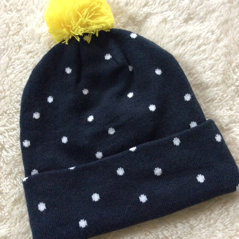 Acrylic High Quality Winter Jacquard Knitted POM-POM Beanie Hat