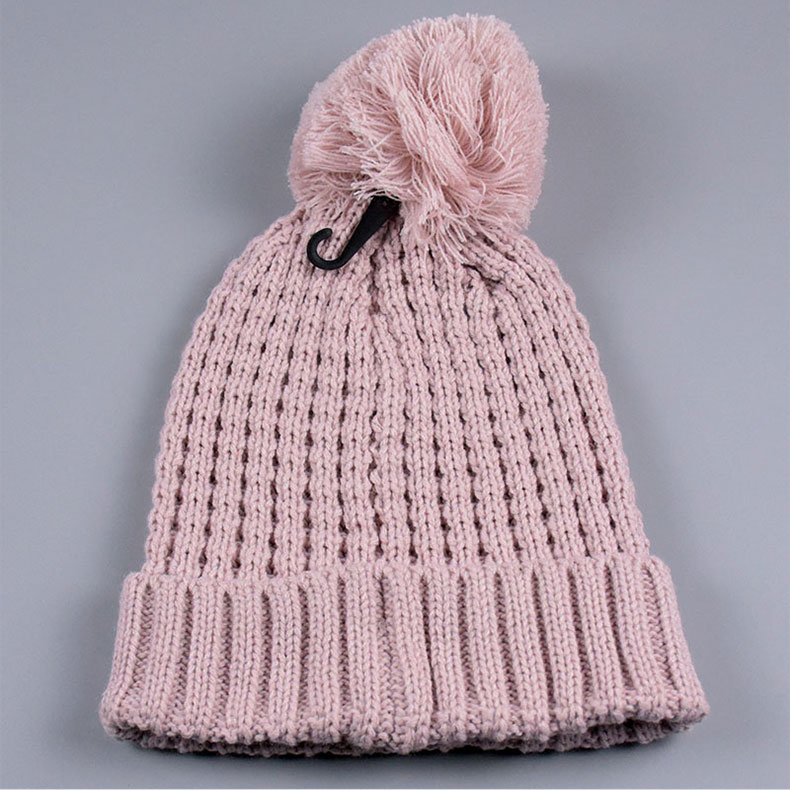 Popular Acrylic Winter Knitted Beanie Folded Edge with POM-POM