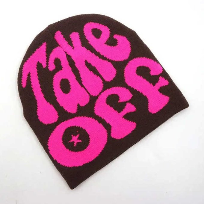 Stylish Versatile Trendy Letter Jacquard Knitted Wool Hat