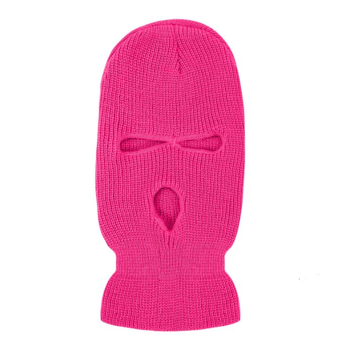 Warmth-Keeping Balaclava Three-Hole Wool Knitted Hat for Skiing and Cycling Full-Face Protection