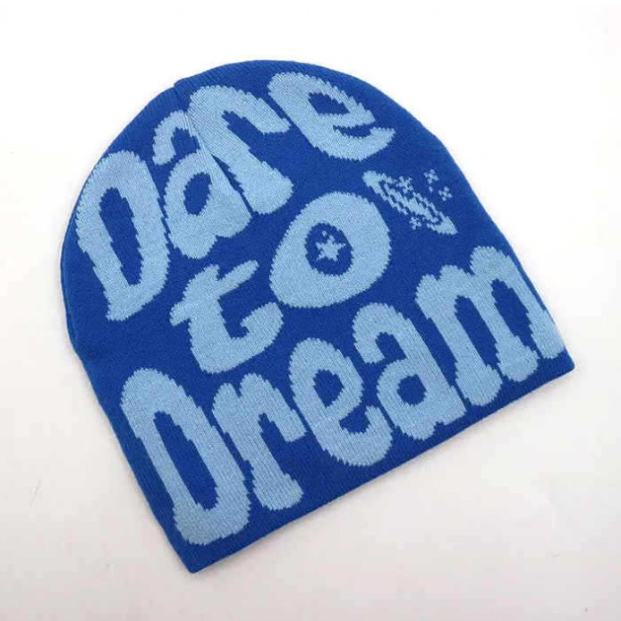 Stylish Versatile Trendy Letter Jacquard Knitted Wool Hat