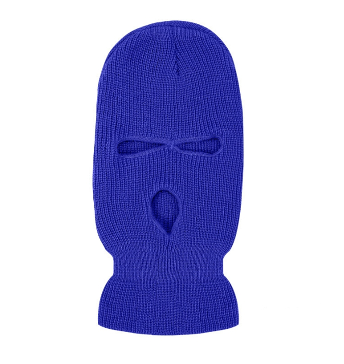Warmth-Keeping Balaclava Three-Hole Wool Knitted Hat for Skiing and Cycling Full-Face Protection