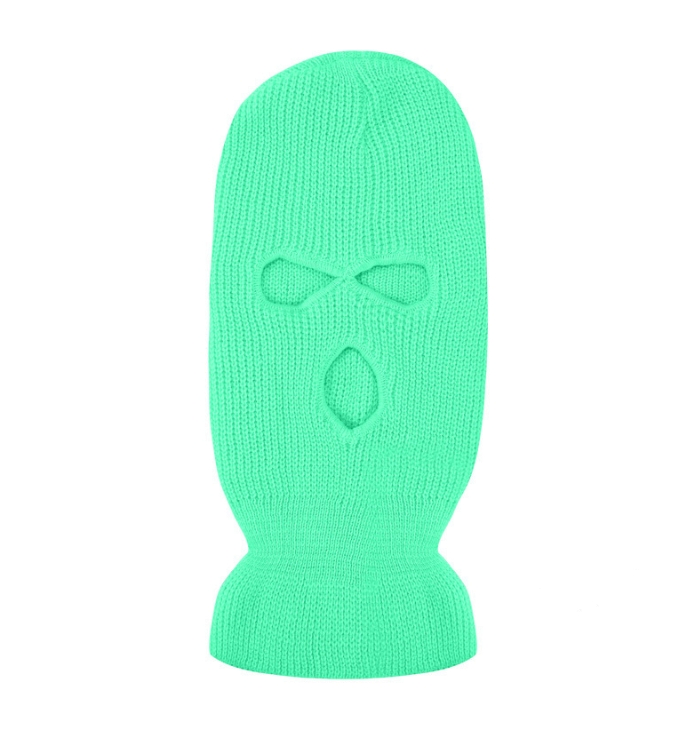 Warmth-Keeping Balaclava Three-Hole Wool Knitted Hat for Skiing and Cycling Full-Face Protection