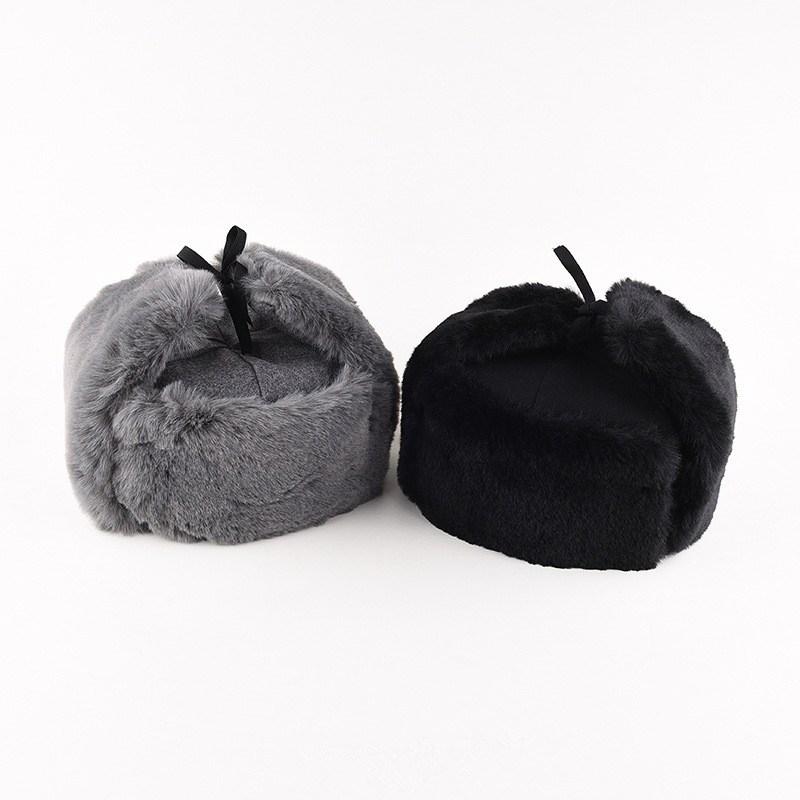 Men Winter Thick Warm Flat Locomotive Cotton Aviator Hat Russia Earflaps Winter Trapper Hat