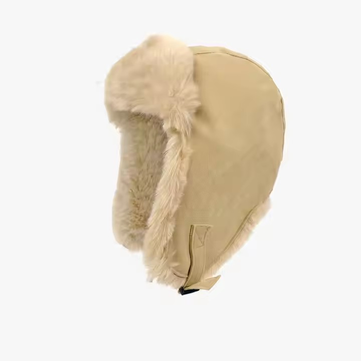 Wholesale Winter Cycling Skiing Hats Fashion Ear Flap Wool Check Fabric Beanies