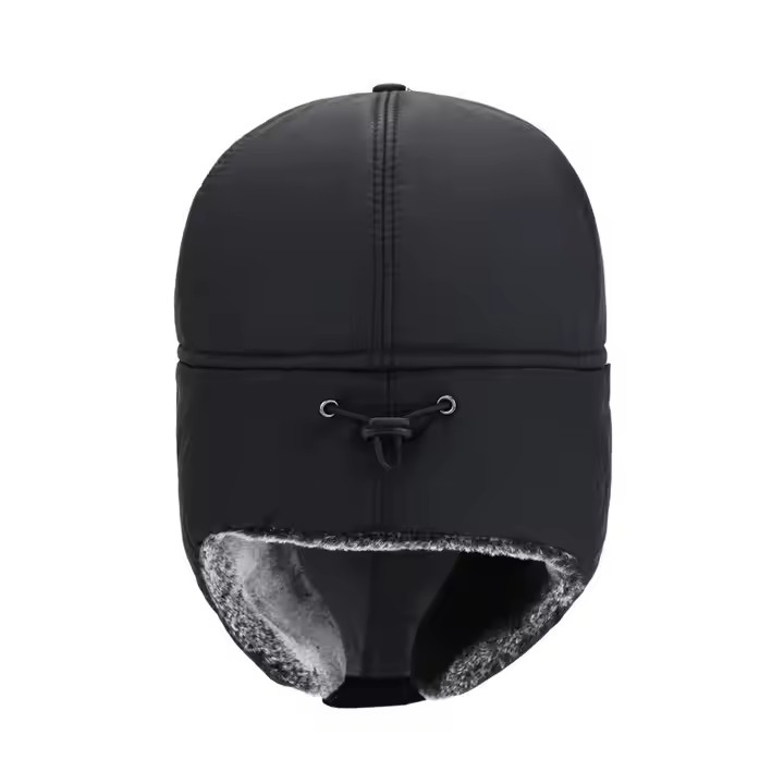 Earflap Thickened Winter Men Trapper Hat Aviator Ski Faux Fur Hat with Face Cover