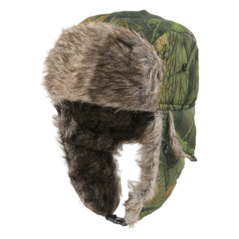 Promotional Gift Outdoor Earflaps Fur Warm Hat Trapper Ski Camo Winter Hat