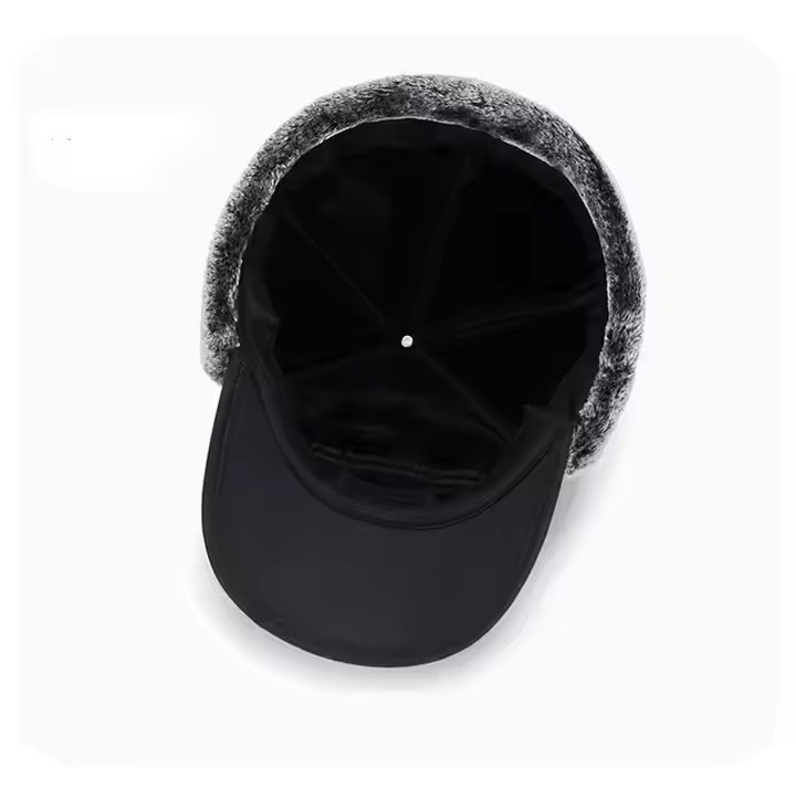 Earflap Thickened Winter Men Trapper Hat Aviator Ski Faux Fur Hat with Face Cover
