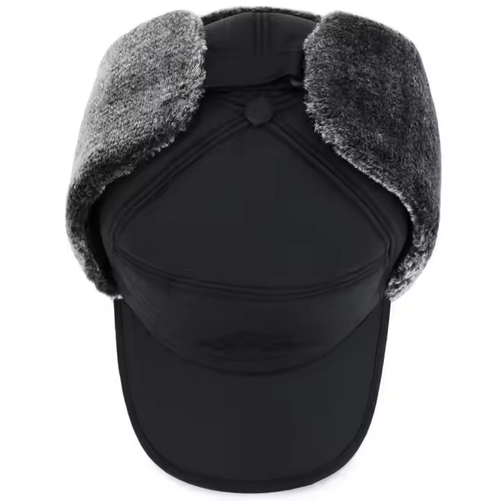 Earflap Thickened Winter Men Trapper Hat Aviator Ski Faux Fur Hat with Face Cover