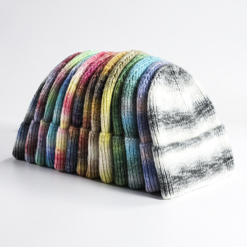 Manufacturer Custom Logo Embroidery Winter Knit Hat Skull Cap Knitted Beanie Hat