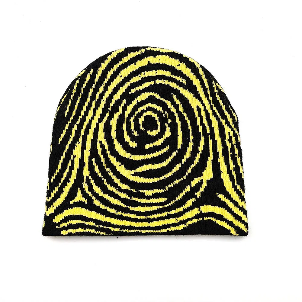 Colorful New Style Support Sample Jacquard Beanie Winter Hat Graphic Cuffless Beanie Acrvlic Knit Custom Beanie Hat
