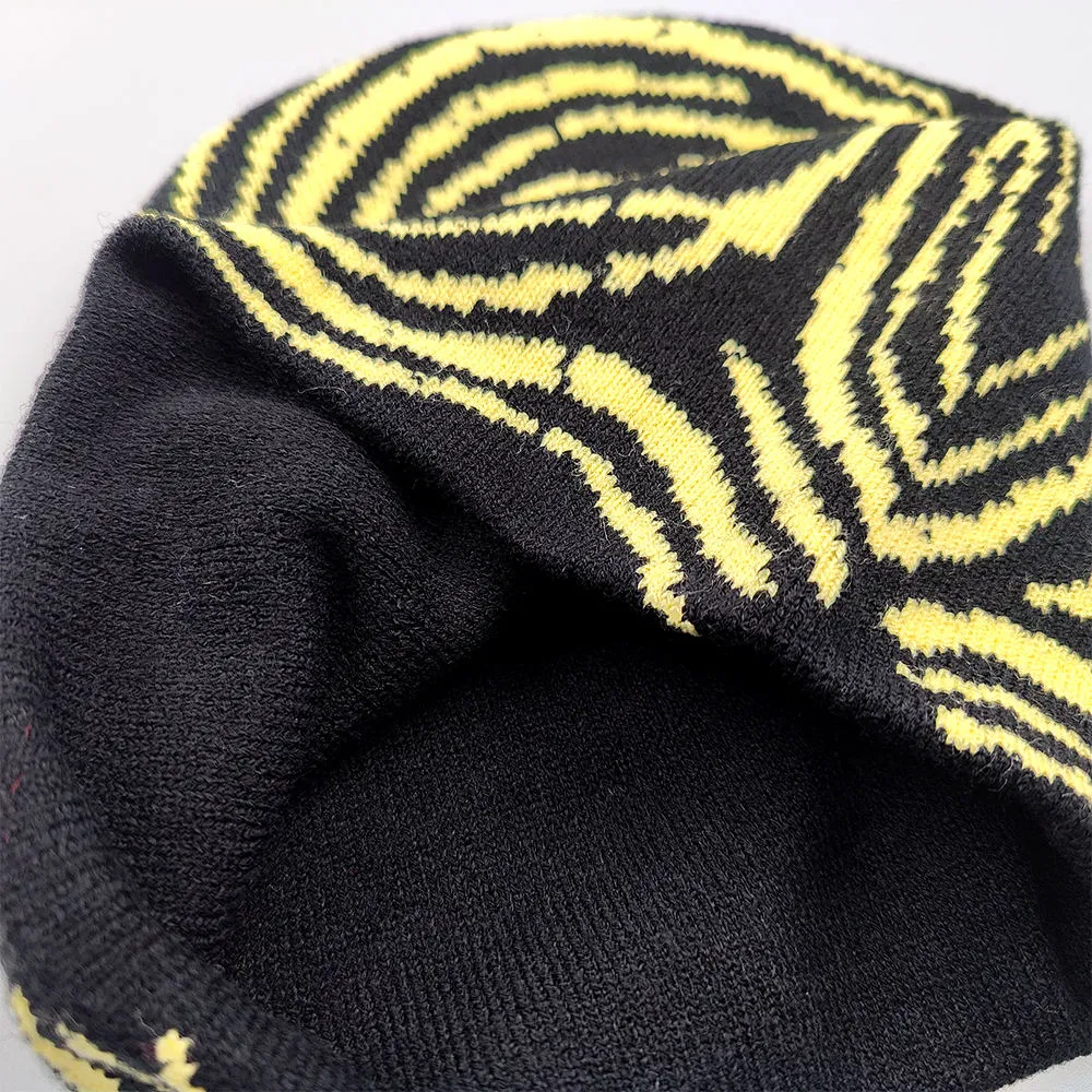 Colorful New Style Support Sample Jacquard Beanie Winter Hat Graphic Cuffless Beanie Acrvlic Knit Custom Beanie Hat