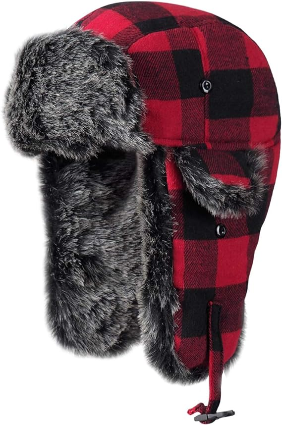 Hats for Women Men Cold Weather Faux Fur Ear Flap Trapper Hunter Hat