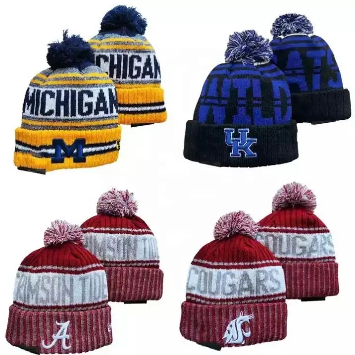2024 New College Football All Teams Top Quality Embroidered Winter Knit Hats Beanies