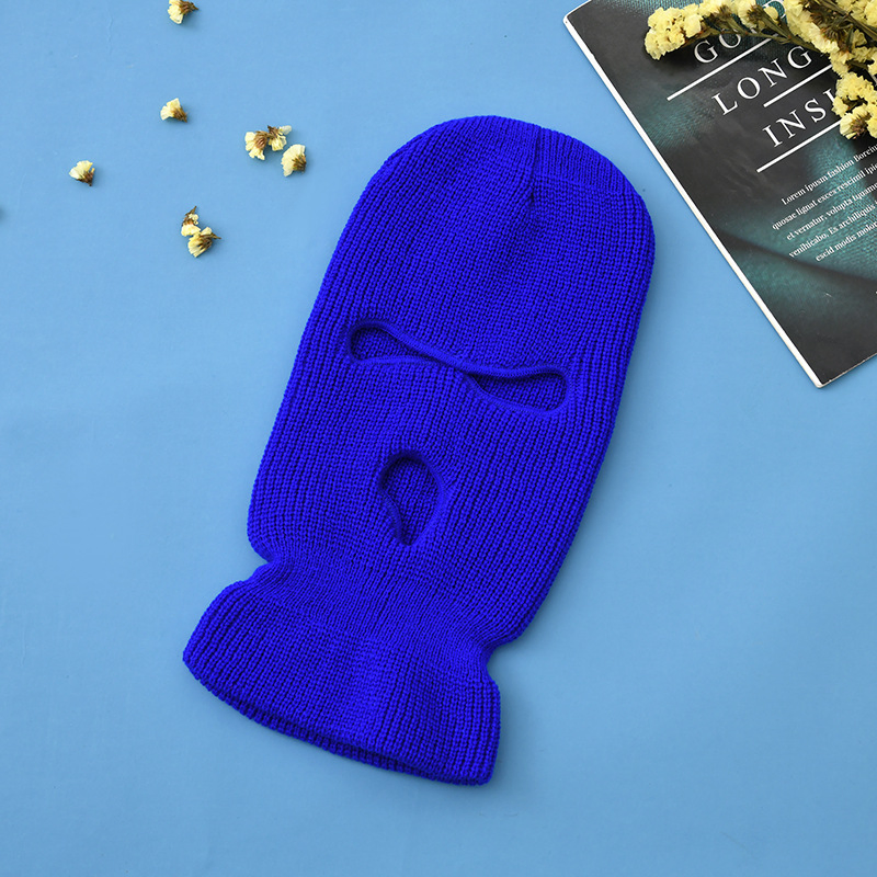 Custom Design Knitted 3 Hole Full Cover Face Ski Mask Balaclava Mask with Embroidery Logo