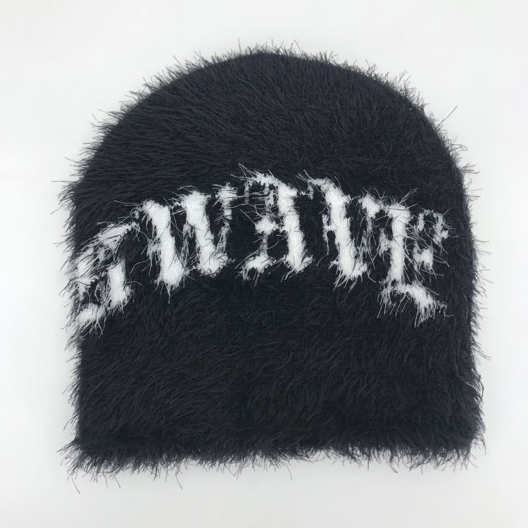 Custom Mohair Winter Hat Outdoor Unisex Beanie Hat