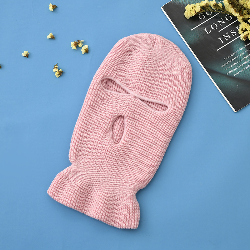 Custom Design Knitted 3 Hole Full Cover Face Ski Mask Balaclava Mask with Embroidery Logo