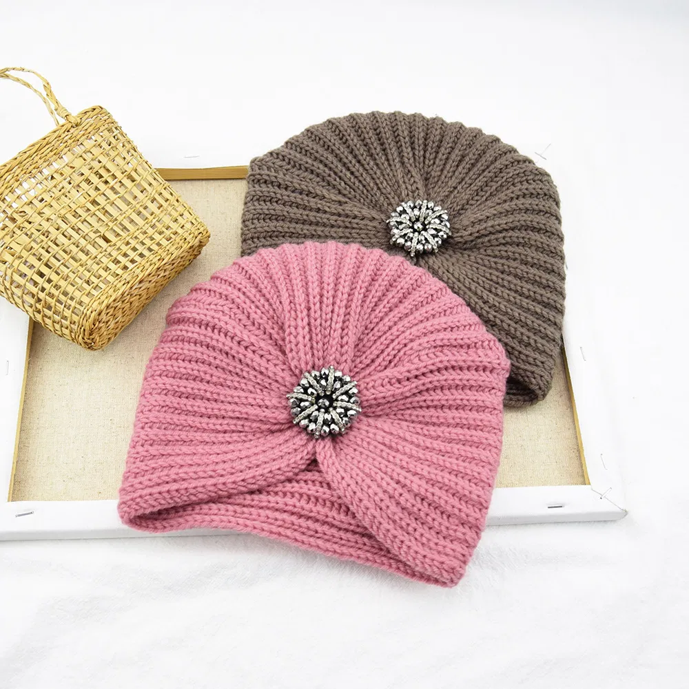 Faux Cashmere Hindu Hat Muslim Hat Woolen Knit Hat Crossover Pullover Hat Bohemian Wrap Hat