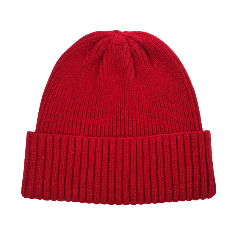 GRS Wholesale Customized Winter Warm Knit Gorras Fashion Acrylic Fitted Plain Beanie