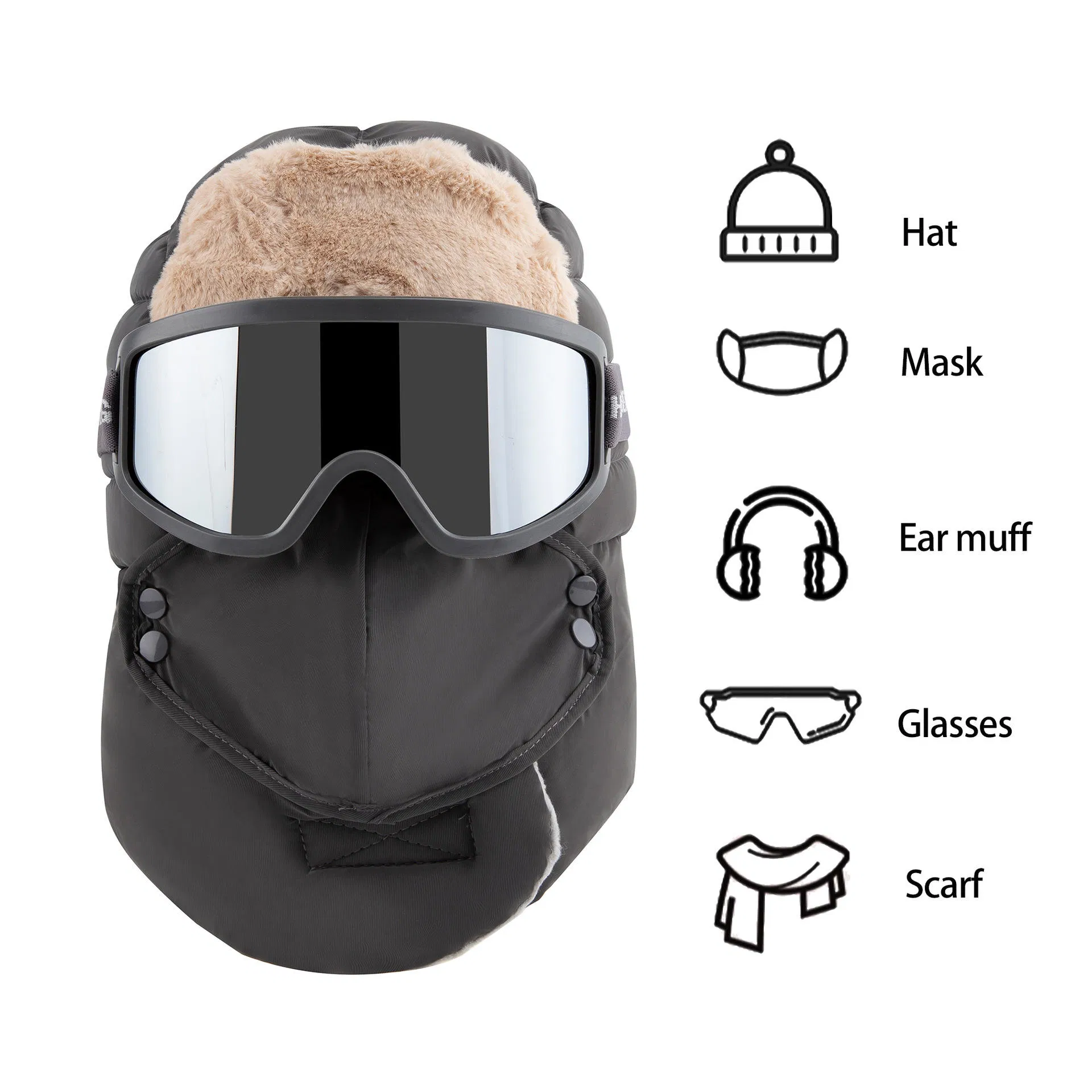 New Thickened Warm Ear-Protection Ski Hat Character Cold-Proof Wind-Resistant Men Women Adults&#39;outdoor Goggles Inspired Lei