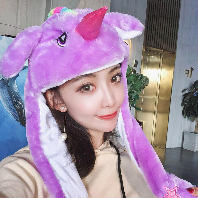 LED Light-up Plush Bunny Hat with Moveable Ears
