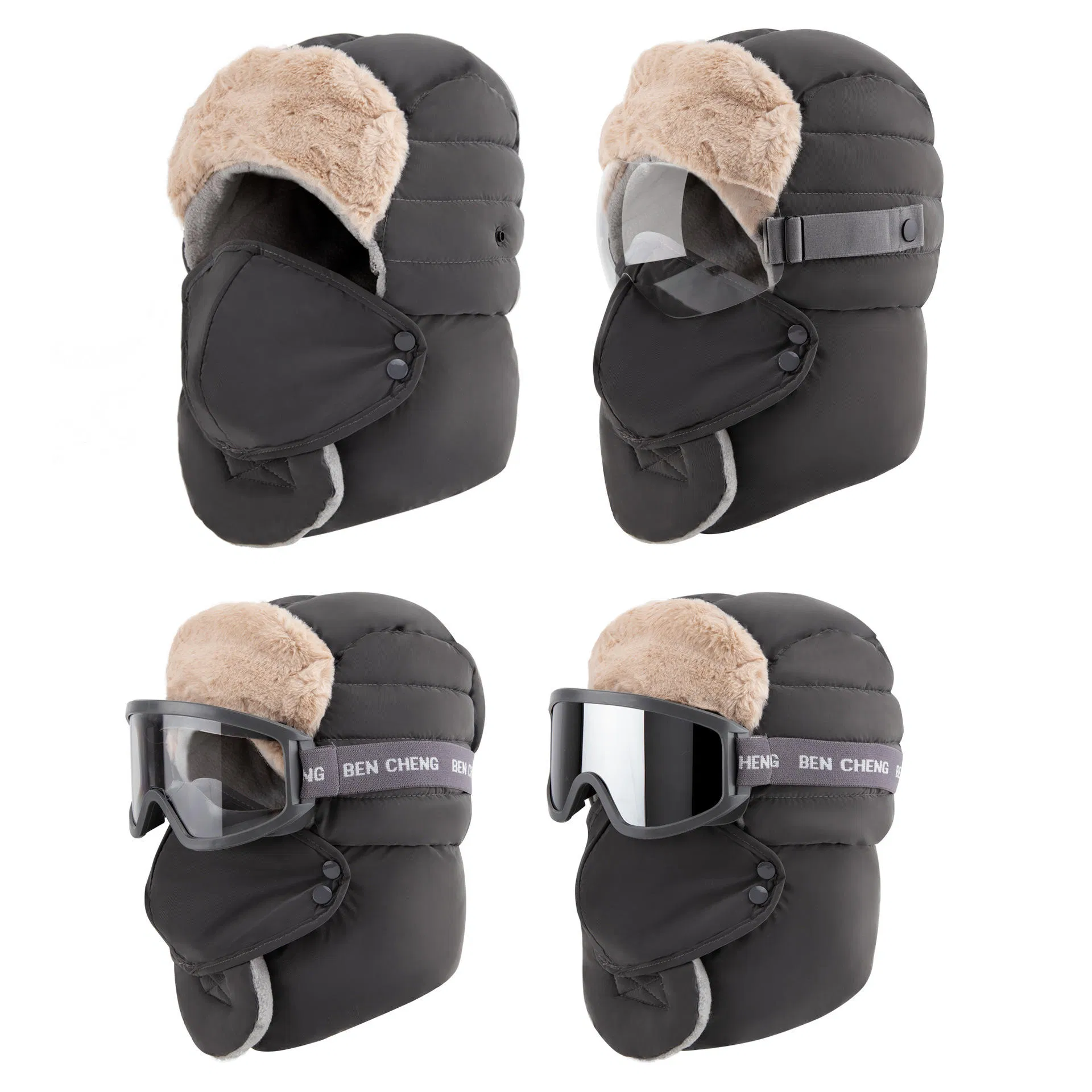 New Thickened Warm Ear-Protection Ski Hat Character Cold-Proof Wind-Resistant Men Women Adults&#39;outdoor Goggles Inspired Lei